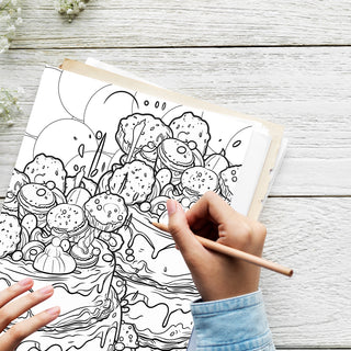 50 Delectable Cake & Pie Printable Coloring Pages For Kids & Adults (INSTANT DOWNLOAD)