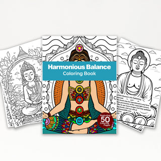 50 Harmonious Balance Printable Coloring Pages for Kids and Adults (INSTANT DOWNLOAD)