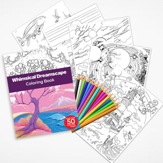 50 Whimsical Dreamscape Printable Coloring Pages For Kids & Adults (INSTANT DOWNLOAD)