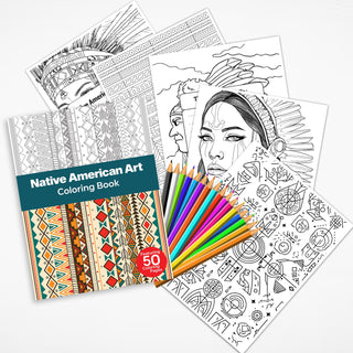 50 Native American Art Printable Coloring Pages For Kids & Adults (INSTANT DOWNLOAD)