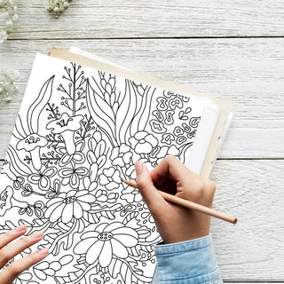 50 Floral Paradise Printable Coloring Pages For Kids & Adults (INSTANT DOWNLOAD)