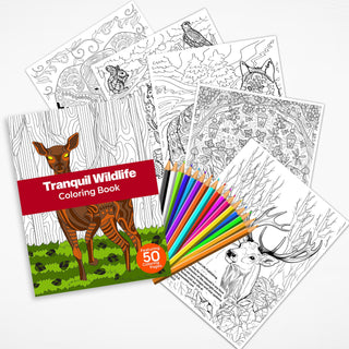 50 Tranquil Wildlife Printable Coloring Pages For Kids & Adults (INSTANT DOWNLOAD)