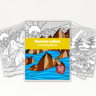 50 Serene Lake Printable Coloring Pages For Kids & Adults (INSTANT DOWNLOAD)