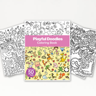 50 Playful Doodle Printable Coloring Pages For Kids & Adults (INSTANT DOWNLOAD)