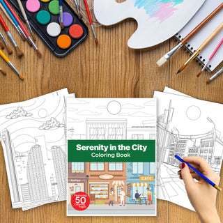 50 Serene Cityscape Printable Coloring Pages For Kids & Adults (INSTANT DOWNLOAD)