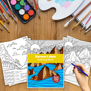 50 Serene Lake Printable Coloring Pages For Kids & Adults (INSTANT DOWNLOAD)