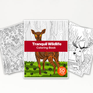 50 Tranquil Wildlife Printable Coloring Pages For Kids & Adults (INSTANT DOWNLOAD)