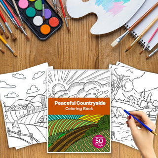 50 Peaceful Countryside Printable Coloring Pages For Kids & Adults (INSTANT DOWNLOAD)