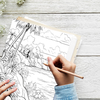 50 Dreamy Seascape Printable Coloring Pages For Kids & Adults (INSTANT DOWNLOAD)