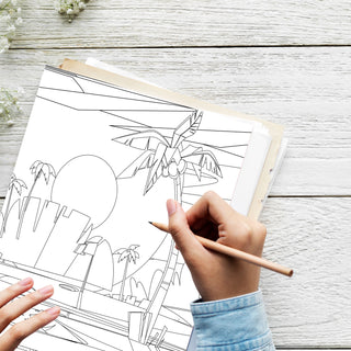 50 Serene Sunrise Printable Coloring Pages For Kids & Adults (INSTANT DOWNLOAD)