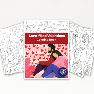 50 Love-Filled Valentines Printable Coloring Pages For Kids & Adults (INSTANT DOWNLOAD)