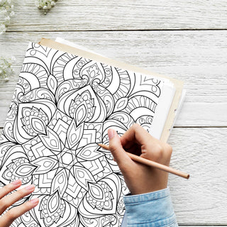 50 Intricate Design Printable Coloring Pages For Kids & Adults (INSTANT DOWNLOAD)