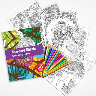 50 Serene Bird Printable Coloring Pages For Kids & Adults (INSTANT DOWNLOAD)