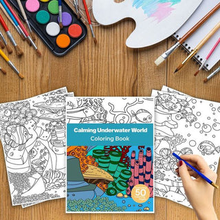 50 Calming Underwater World Printable Coloring Pages For Kids & Adults (INSTANT DOWNLOAD)