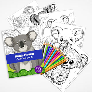 50 Koala Haven Printable Coloring Pages For Kids & Adults (INSTANT DOWNLOAD)