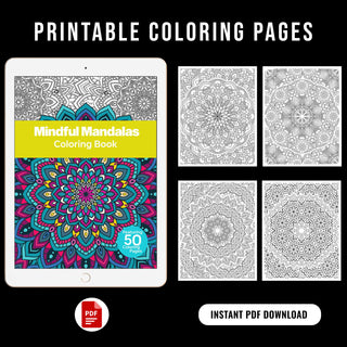 Mindful Mandala Printable Coloring Pages For Kids & Adults (INSTANT DOWNLOAD)