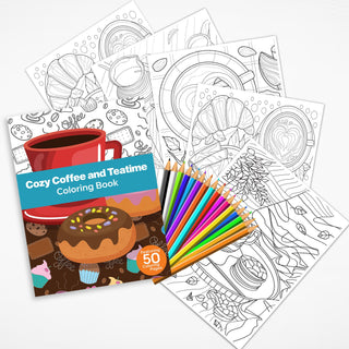 50 Cozy Coffee and Teatime Printable Coloring Pages For Kids & Adults (INSTANT DOWNLOAD)