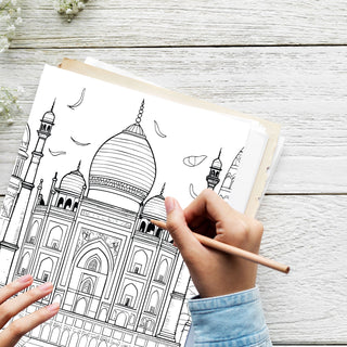 50 Majestic Historical Landmark Printable Coloring Pages For Kids & Adults (INSTANT DOWNLOAD)