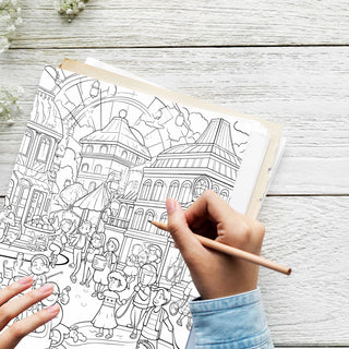 50 City Life Adventure Printable Coloring Pages For Kids & Adults (INSTANT DOWNLOAD)