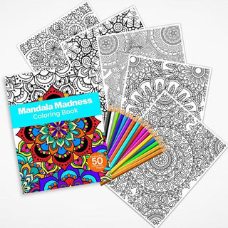 50 Mandala Madness Printable Coloring Pages For Kids & Adults (INSTANT DOWNLOAD)