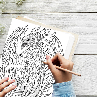 50 Mystical Mythical Creature Printable Coloring Books For Kids & Adults (INSTANT DOWNLOAD)