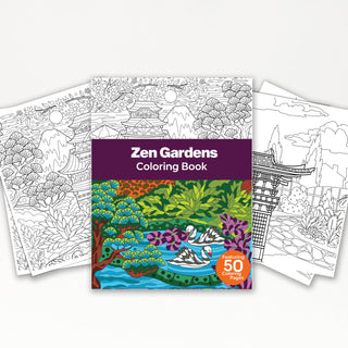 50 Zen Garden Printable Coloring Pages For Kids & Adults (INSTANT DOWNLOAD)