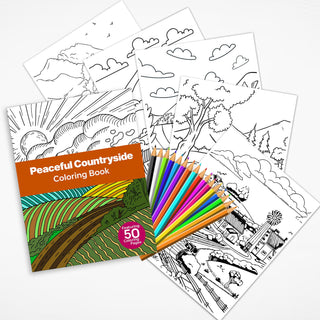 50 Peaceful Countryside Printable Coloring Pages For Kids & Adults (INSTANT DOWNLOAD)