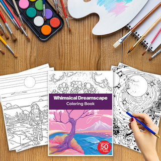 50 Whimsical Dreamscape Printable Coloring Pages For Kids & Adults (INSTANT DOWNLOAD)